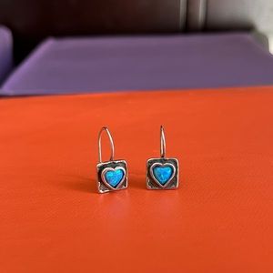 Opal earrings on sterling silver handmade